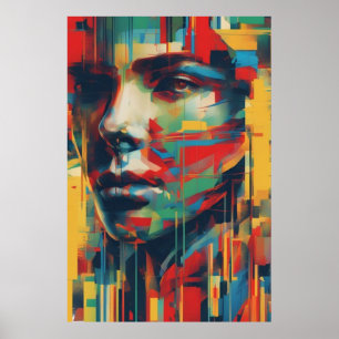 Abstrakte Art Whimsical Lady of Art Digital Poster