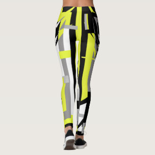 Abstrakte Art Yellow Gray Pastellfarben Leggings