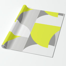 Abstrakte Art Yellow White Gray Muster Geschenkpapier