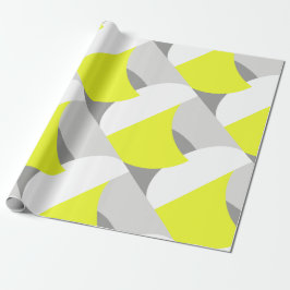 Abstrakte Art Yellow White Gray Muster Geschenkpapier