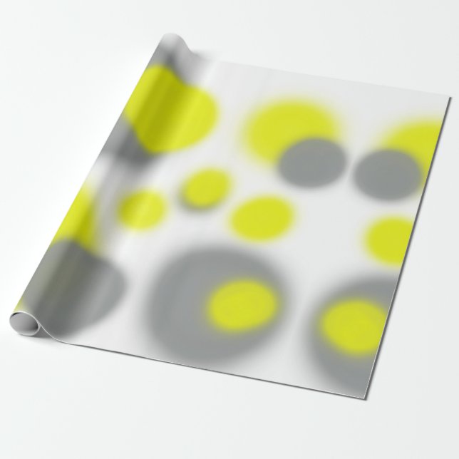 Abstrakte Art Yellow White Gray Muster Geschenkpapier (Ungerollt)