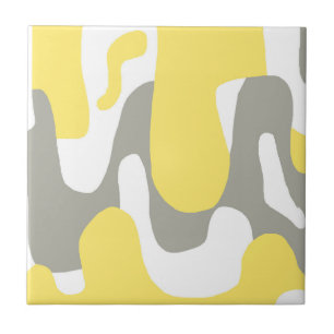 Abstrakte Art Yellow White Pastel Fliese