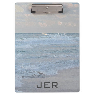 Abstrakte Artistische Blaue Ozeanwellen Klemmbrett