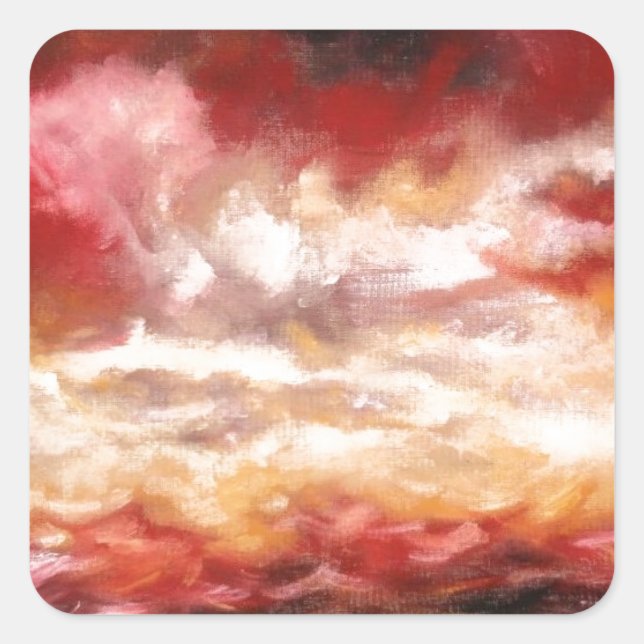 Abstrakte Artwork Quadratischer Aufkleber (Vorderseite)