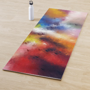 Abstrakte Artwork Vorlage Rot Gelb Orange Blau Yogamatte