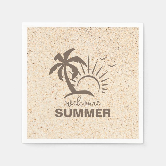 Abstrakte Ästhetik Moderner Sommerstrand Serviette (Vorderseite)