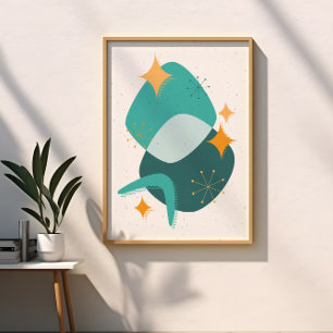 Abstrakte Atomic Age im Stil der Mitte des 20. Jah Poster