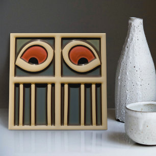 Abstrakte Augen des Arts Crafts Movement im Stil d Fliese