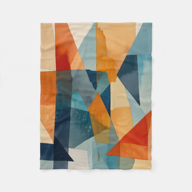 Abstrakte Augen von Blau und Orange Fleecedecke (Vorderseite)