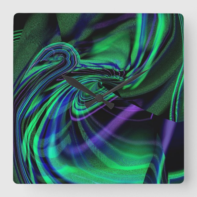 Abstrakte Aurora Borealis Wall Uhr (Vorderseite)