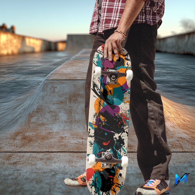 Abstrakte Ausdruckskraft-Skateboard - Bold Splash  Skateboard (Von Creator hochgeladen)