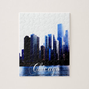 Abstrakte Auswirkungen von Downtown Chicago Puzzle