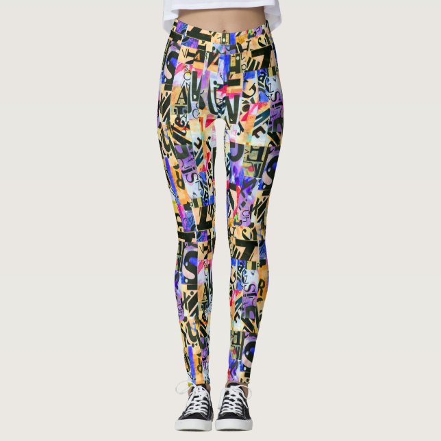 abstrakte avantakuläre Leggings (Vorderseite)