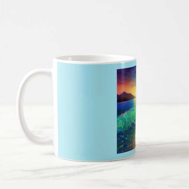 Abstrakte Azure Seascape Kaffeetasse (Links)
