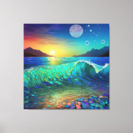 Abstrakte Azure Seascape Leinwanddruck