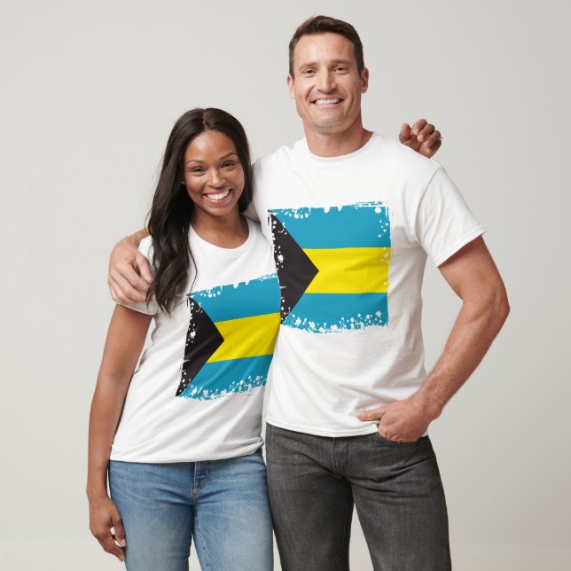 Abstrakte Bahamas-Flagge, bahamianische Farben, T  T-Shirt (Unisex)