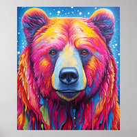 Abstrakte Bärenmalerei Hütte Kunst