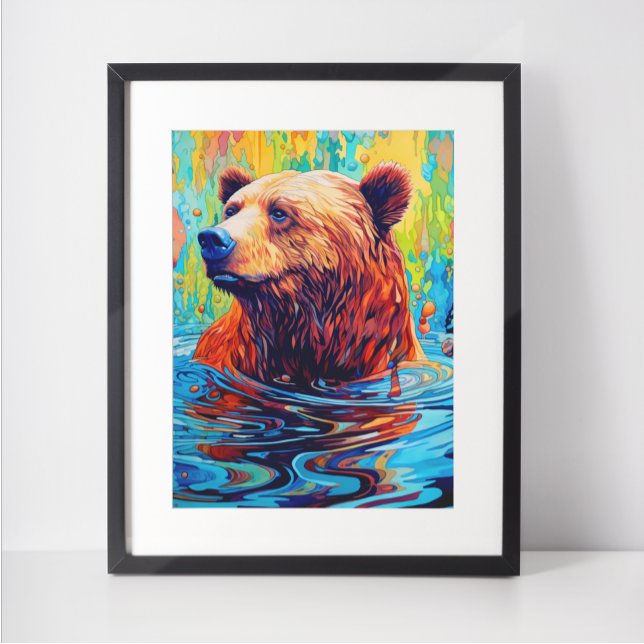 Abstrakte Bärenmalerei Hütte Kunst Poster (Von Creator hochgeladen)