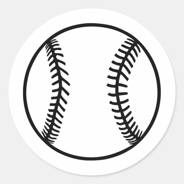 Abstrakte Baseballkunst im BW Runder Aufkleber (Vorderseite)