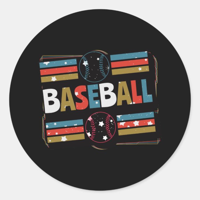 Abstrakte Baseballkunst Runder Aufkleber (Vorderseite)