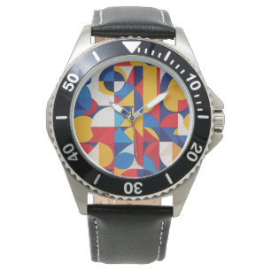 Abstrakte Bauhaus Geometrie Armbanduhr