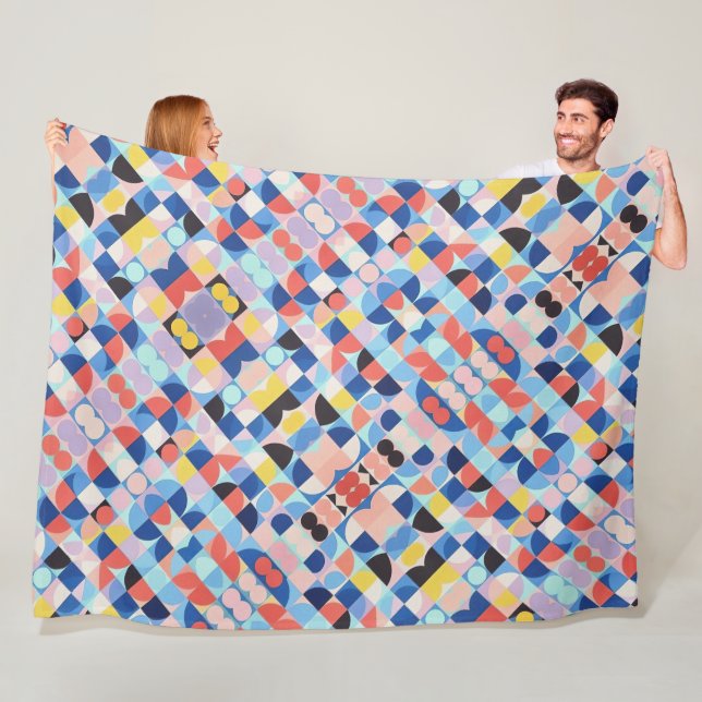 Abstrakte Bauhaus Geometrie Fleecedecke (Beispiel)