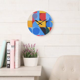 Abstrakte Bauhaus Geometrie Große Wanduhr