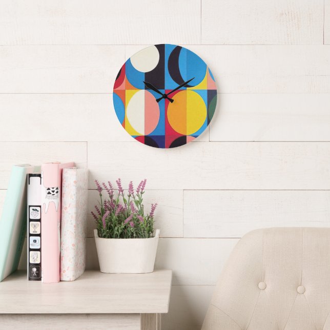 Abstrakte Bauhaus Geometrie Große Wanduhr (Lesesaal)