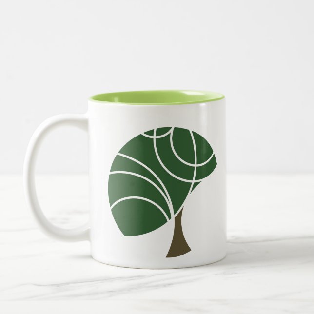Abstrakte Baum-Tasse Zweifarbige Tasse (Links)