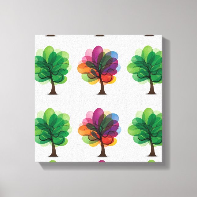 Abstrakte Bäume ummantelte Canvas Leinwanddruck (Vorderseite)