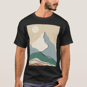 Abstrakte Berge Landschaft Natur Himmel Minimalist T-Shirt