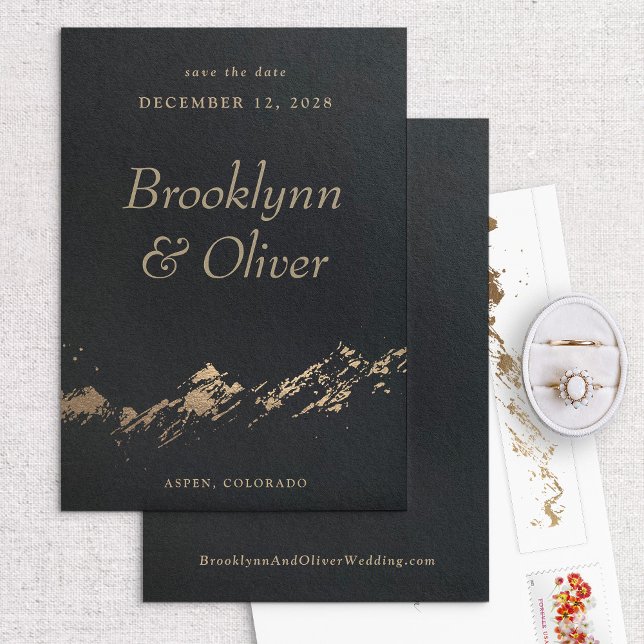 Abstrakte Berge Minimal Schwarz Save the Date (Von Creator hochgeladen)