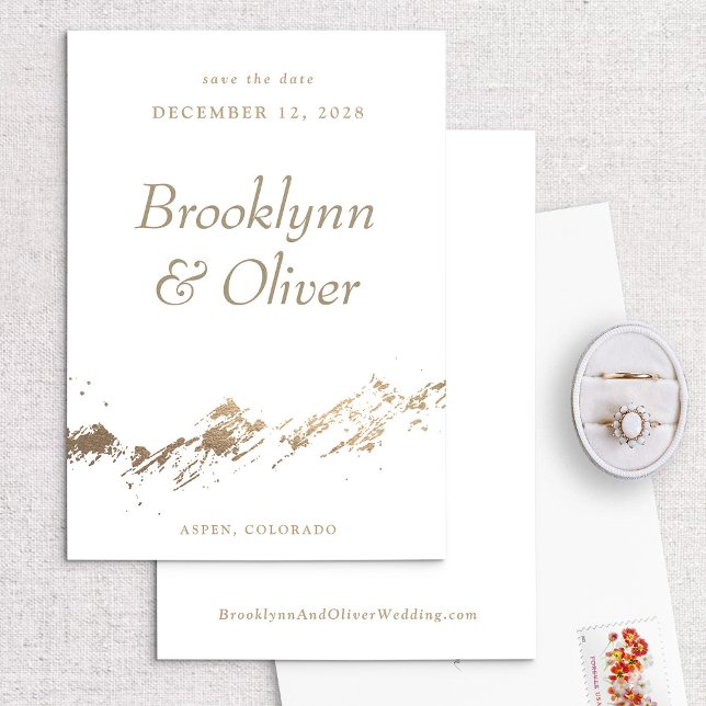 Abstrakte Berge Minimal Weiß Save the Date (Von Creator hochgeladen)