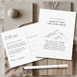 Abstrakte Berge nehmen die Hohe Straße Postkarte