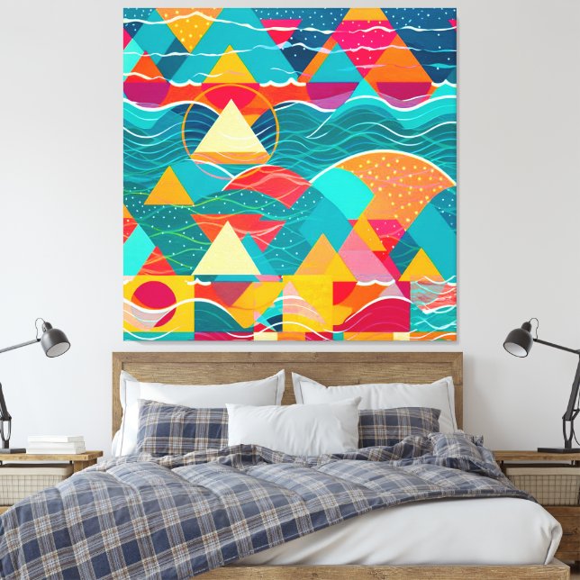 Abstrakte Berge und Fluss Leinwanddruck (Insitu (Schlafzimmer))