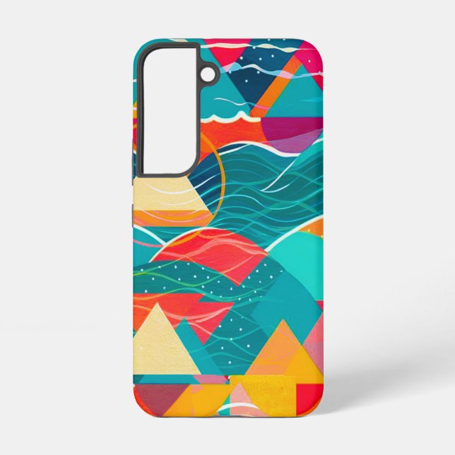 Abstrakte Berge und Fluss Samsung Galaxy Hülle (Rückseite)