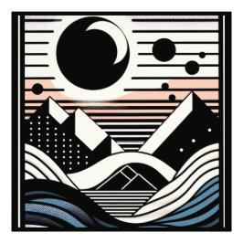 Abstrakte Berglandschaft bei Nacht Fotodruck