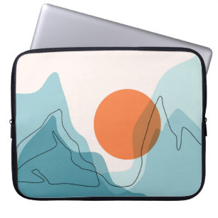 Abstrakte Berglandschaft, flache Szenerie ba Laptopschutzhülle