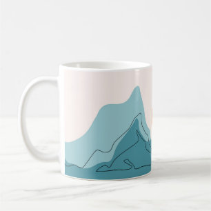 Abstrakte Berglandschaft, flache Szenerie Hintergr Kaffeetasse