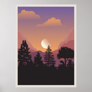 Abstrakte Berglandschaft Poster