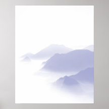 Abstrakte Berglandschaftskunst Periwinkle Weiß