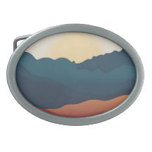 Abstrakte Bergschichten in tiefem Blau und Orange