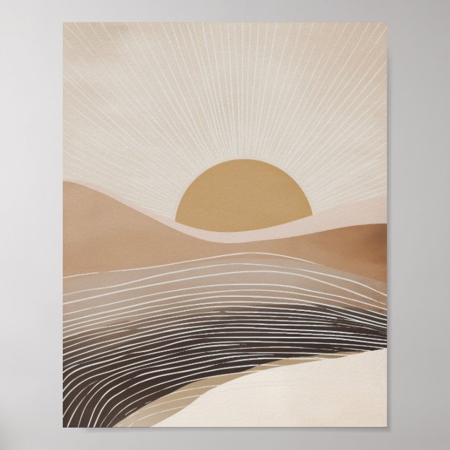 Abstrakte Bergschichten Poster (Vorne)
