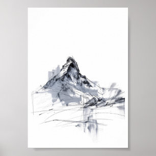 Abstrakte Bergspitze Poster