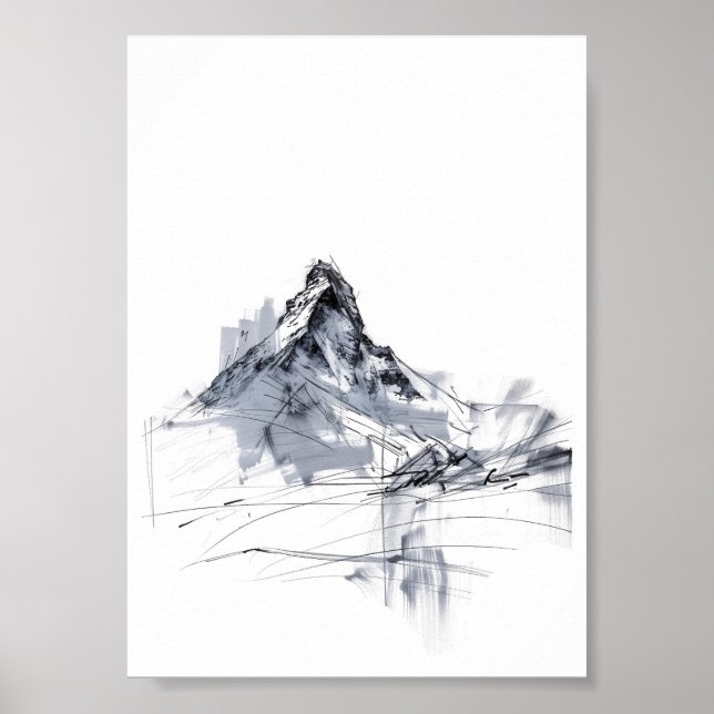 Abstrakte Bergspitze Poster (Vorne)
