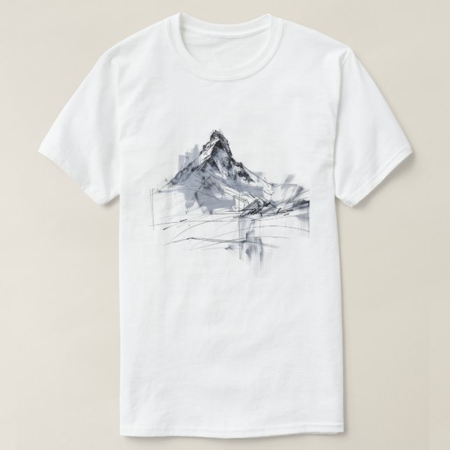 Abstrakte Bergspitze T-Shirt (Design vorne)