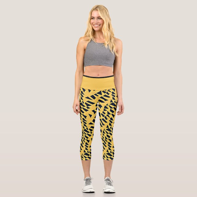 Abstrakte Bergspitzen - Gelb Capri Leggings (Vorderseite)