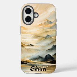 Abstrakte Bergwelt iPhone 16 Hülle
