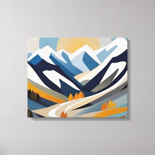 Abstrakte Bergwelt Moderne Kunst Leinwanddruck (Vorderseite)