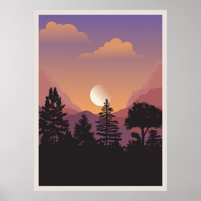 Abstrakte Bergwelt Poster (Vorne)